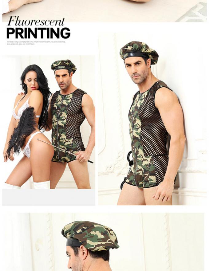Roupa de noite erótica do ′ s dos homens de Catsuit das peluches do Bodysuit uniforme 