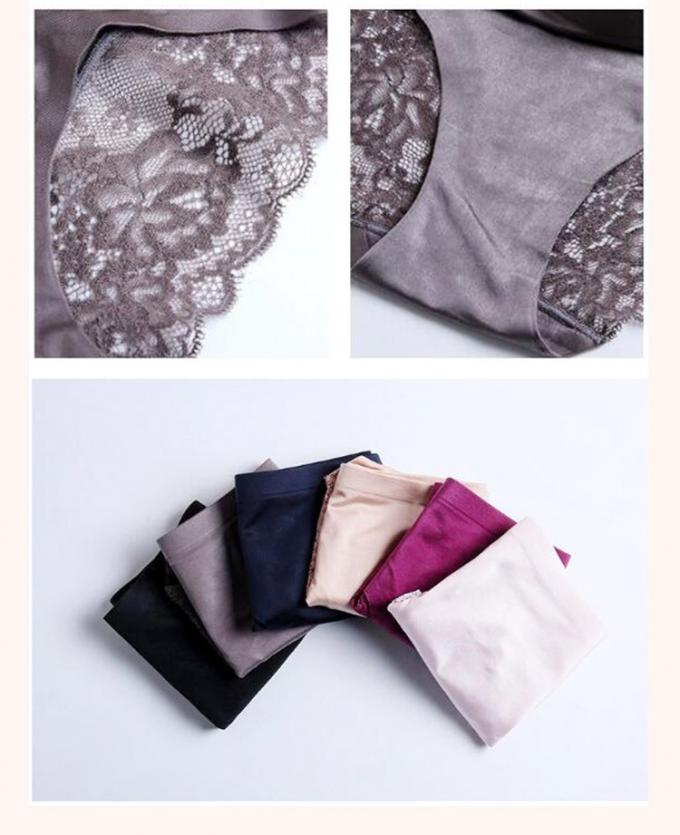 Seda feita malha sem emenda "sexy" do gelo da cuecas do roupa interior das senhoras do laço do cânhamo 7