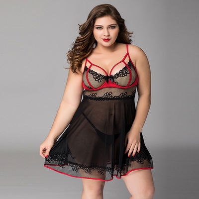 Fato íntimo do tamanho floral do sinal de adição das mulheres do gato 3x da roupa interior da boneca do sinal de adição