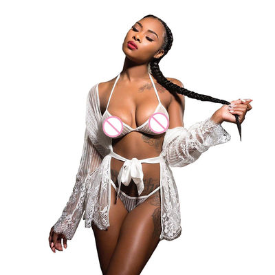 As senhoras transparentes Teddy Panties Customized Sexy Lingerie ajustaram o roupa interior &quot;sexy&quot; das mulheres maduras da veste do laço