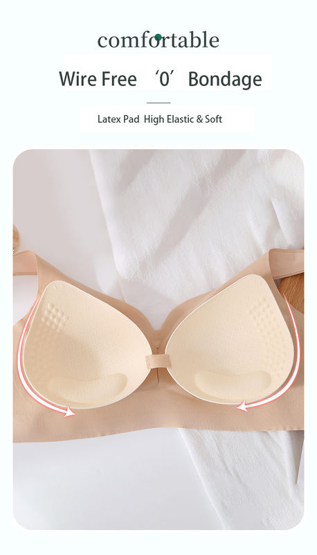 A planície confortável do sutiã sem emenda de nylon do esporte das mulheres tingiu o fechamento traseiro do látex