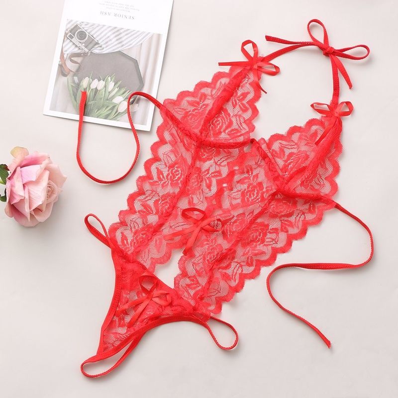 De três pontos feitos malha atam a roupa de noite sem mangas feita malha floral da roupa interior &quot;sexy&quot;