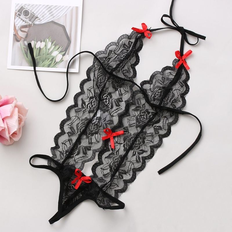 De três pontos feitos malha atam a roupa de noite sem mangas feita malha floral da roupa interior &quot;sexy&quot;