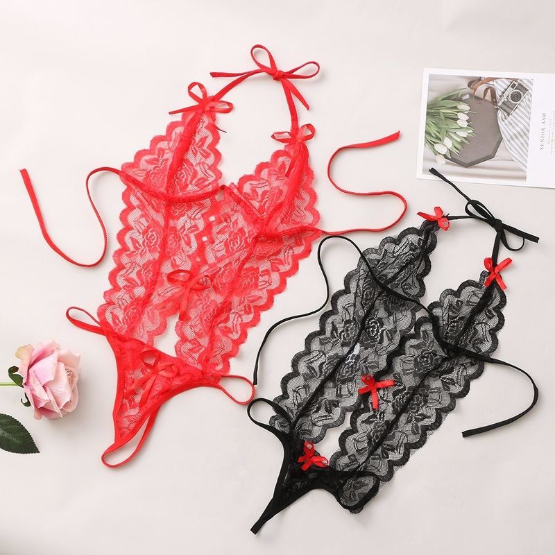 De três pontos feitos malha atam a roupa de noite sem mangas feita malha floral da roupa interior &quot;sexy&quot;