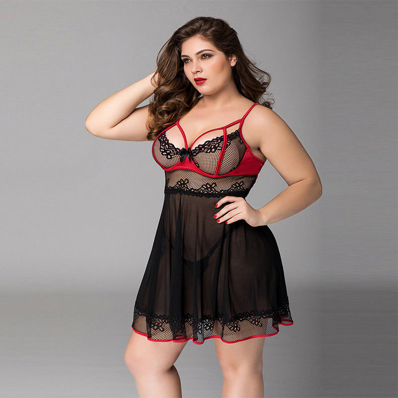 Fato íntimo do tamanho floral do sinal de adição das mulheres do gato 3x da roupa interior da boneca do sinal de adição
