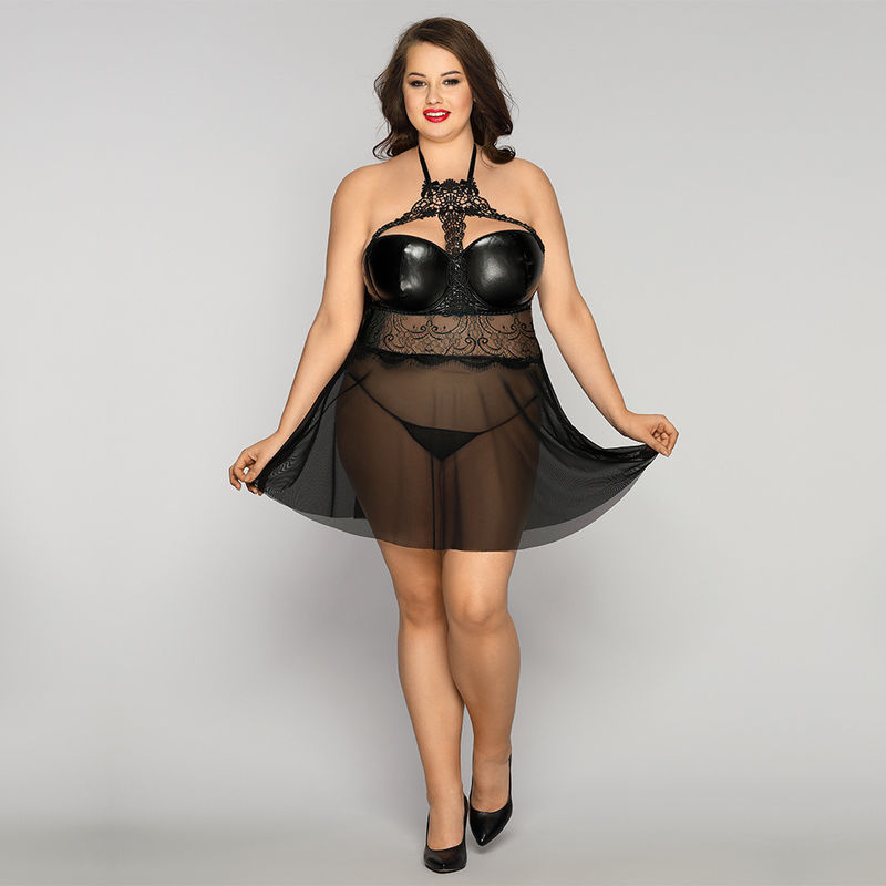 Pijamas transparentes 70kg do Chemise da boneca da roupa de noite do laço do sono