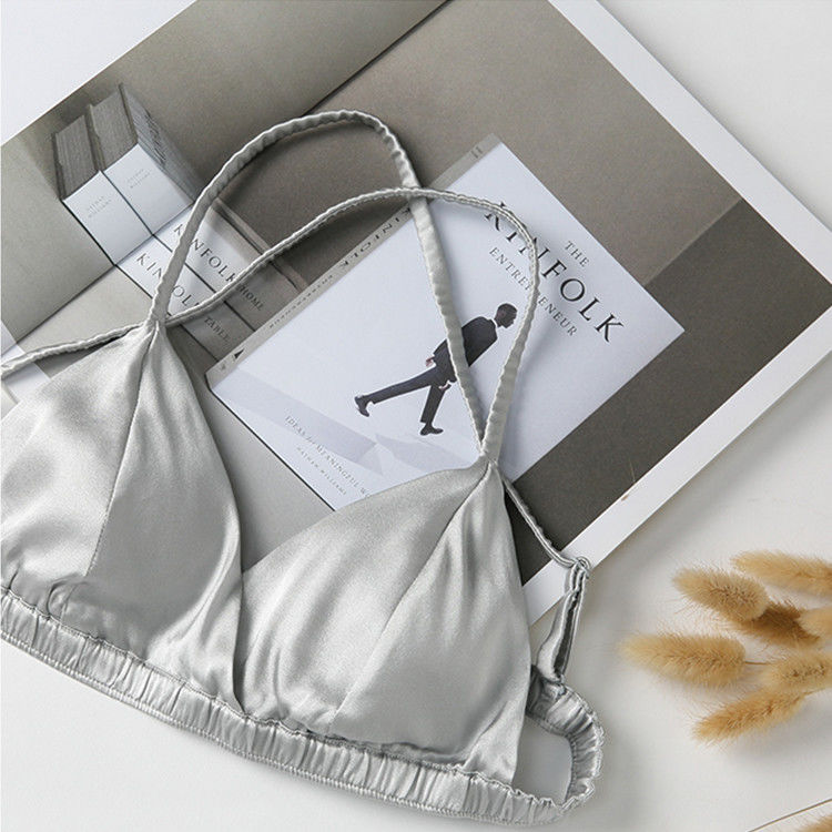 o triângulo de 16mm envolve sutiãs &quot;sexy&quot; sem emenda Front Closure Wireless Bra das mulheres