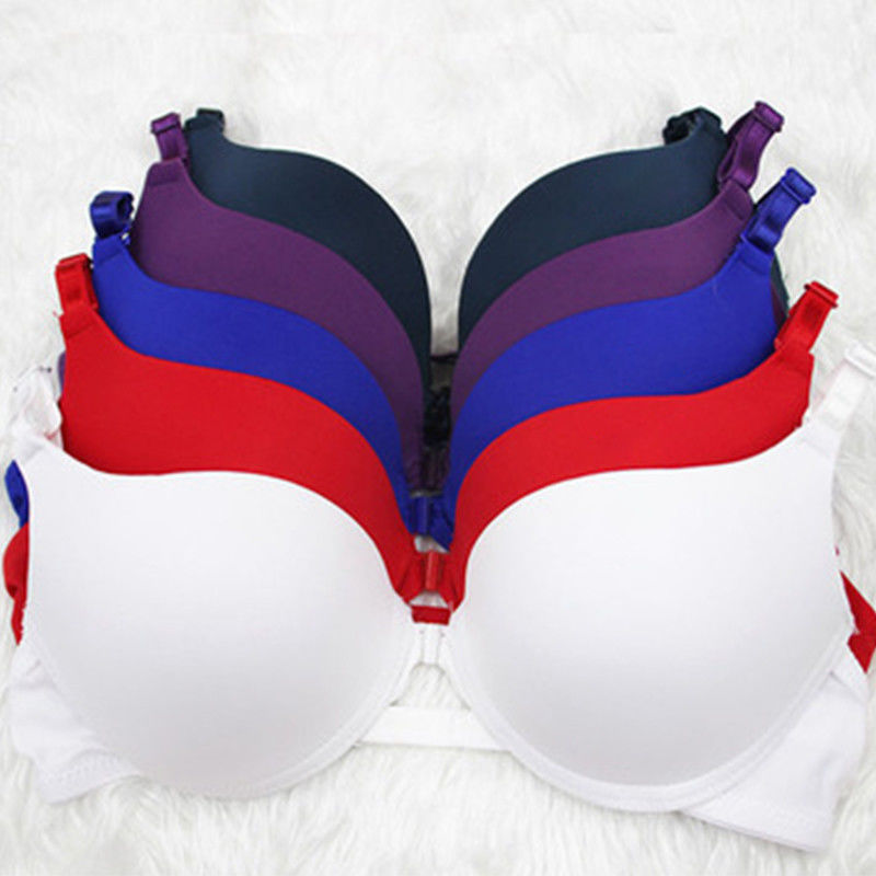A planície &quot;sexy&quot; de nylon dos sutiãs das mulheres do algodão 32a 38A tingiu Front Closure Bra Full Cup
