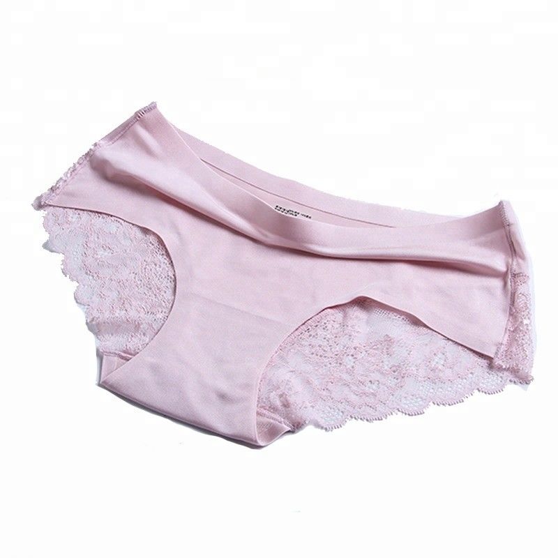 Seda feita malha sem emenda &quot;sexy&quot; do gelo da cuecas do roupa interior das senhoras do laço do cânhamo