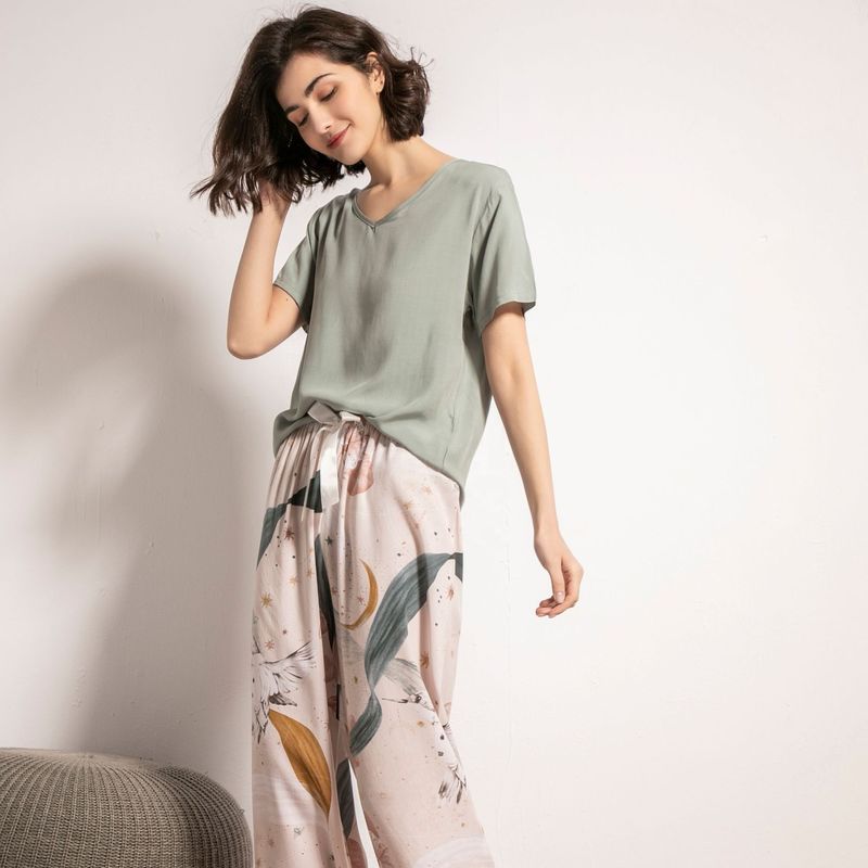 Terno de seda da noite da roupa de noite 62cm XS 2XL dos pijamas das mulheres 3XL para senhoras