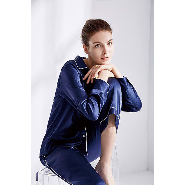 Das senhoras de seda da roupa de noite dos Pyjamas das mulheres respiráveis comprimento de seda do Nightwear 70cm