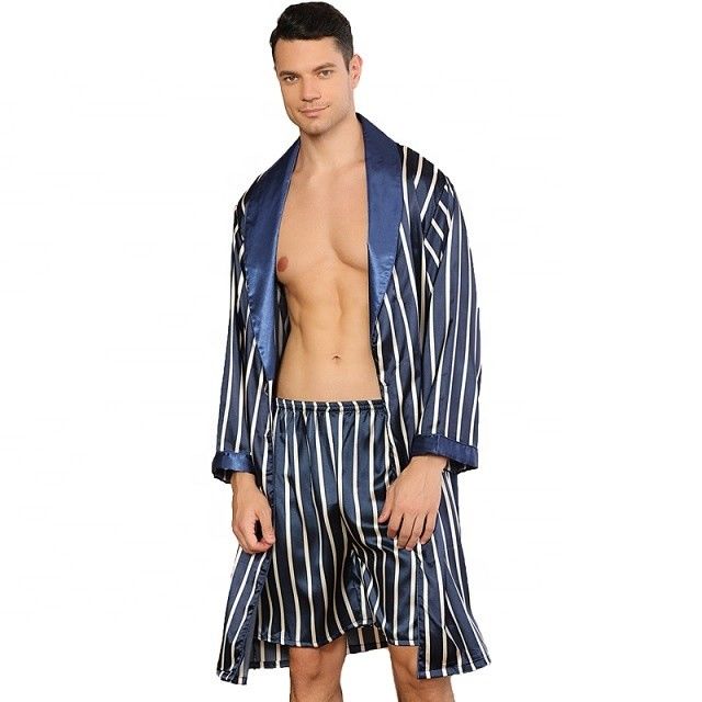 Roupão morno dos pijamas sem mangas do verão do algodão dos homens da simulação