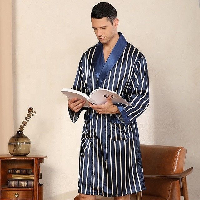 Roupão morno dos pijamas sem mangas do verão do algodão dos homens da simulação