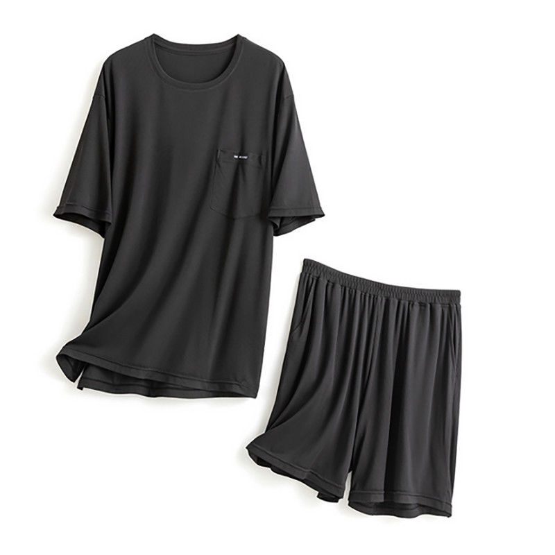 A roupa de noite de seda dos homens de XXL fez malha o verão azul de Loungewear do terno da noite da caixa de 114cm