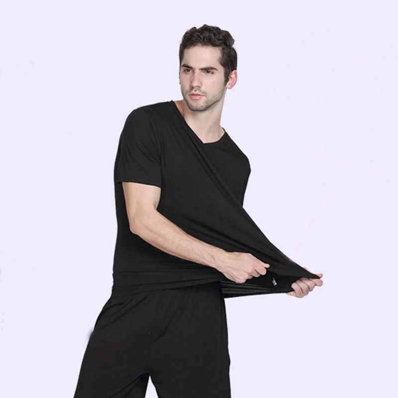 Viscose de bambu do fato de esporte morno de nylon elástico dos homens das calças de pijama da roupa de noite dos homens