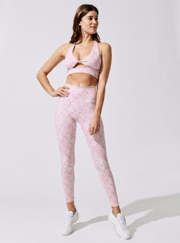 O leopardo de nylon Waisted alto malha esportes sutiã do cânhamo das calças e as calças ajustam 2 PCes