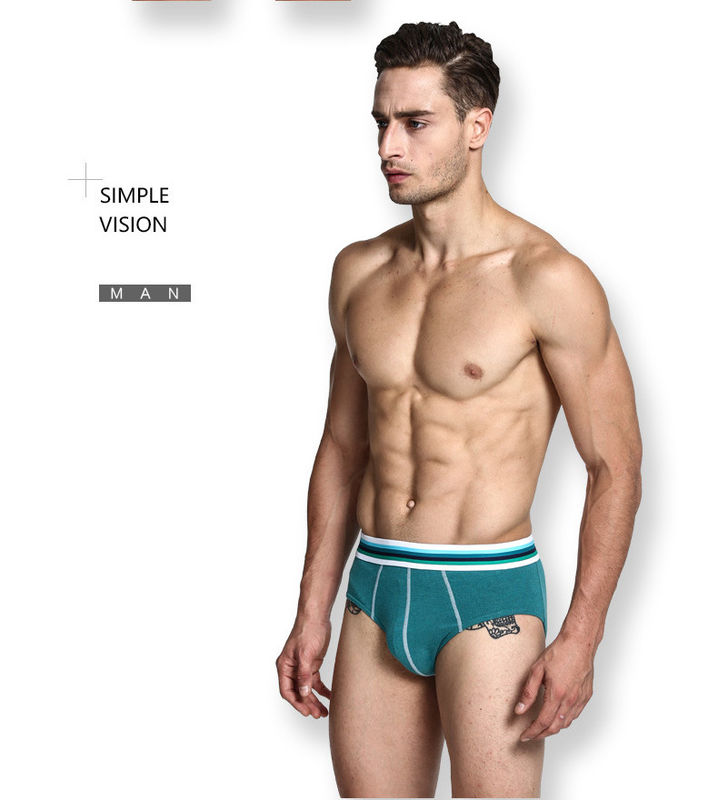 Roupa interior puro "sexy" do algodão de homens verdes penteados do biquini do short do pugilista dos homens