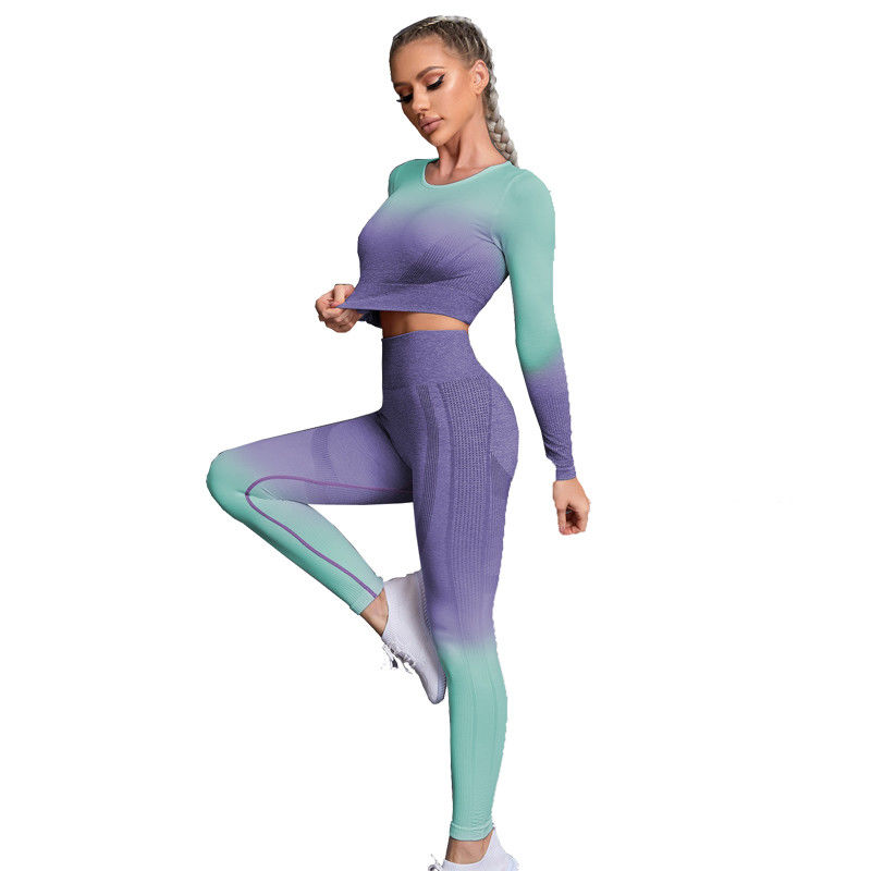Caneleiras de nylon do esporte do poliéster superior da colheita da tintura S M L Longline Sports Bra do laço