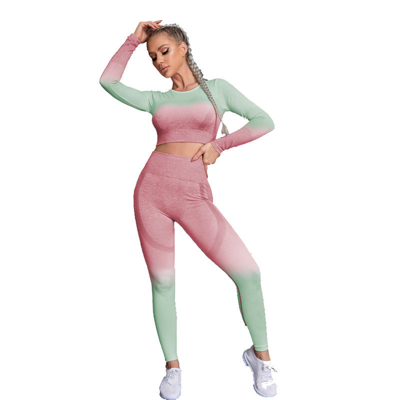 Caneleiras de nylon do esporte do poliéster superior da colheita da tintura S M L Longline Sports Bra do laço