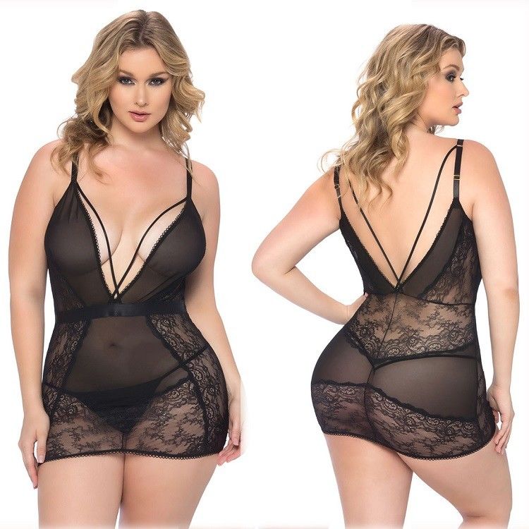 Roupa de noite "sexy" dos pijamas das mulheres do laço